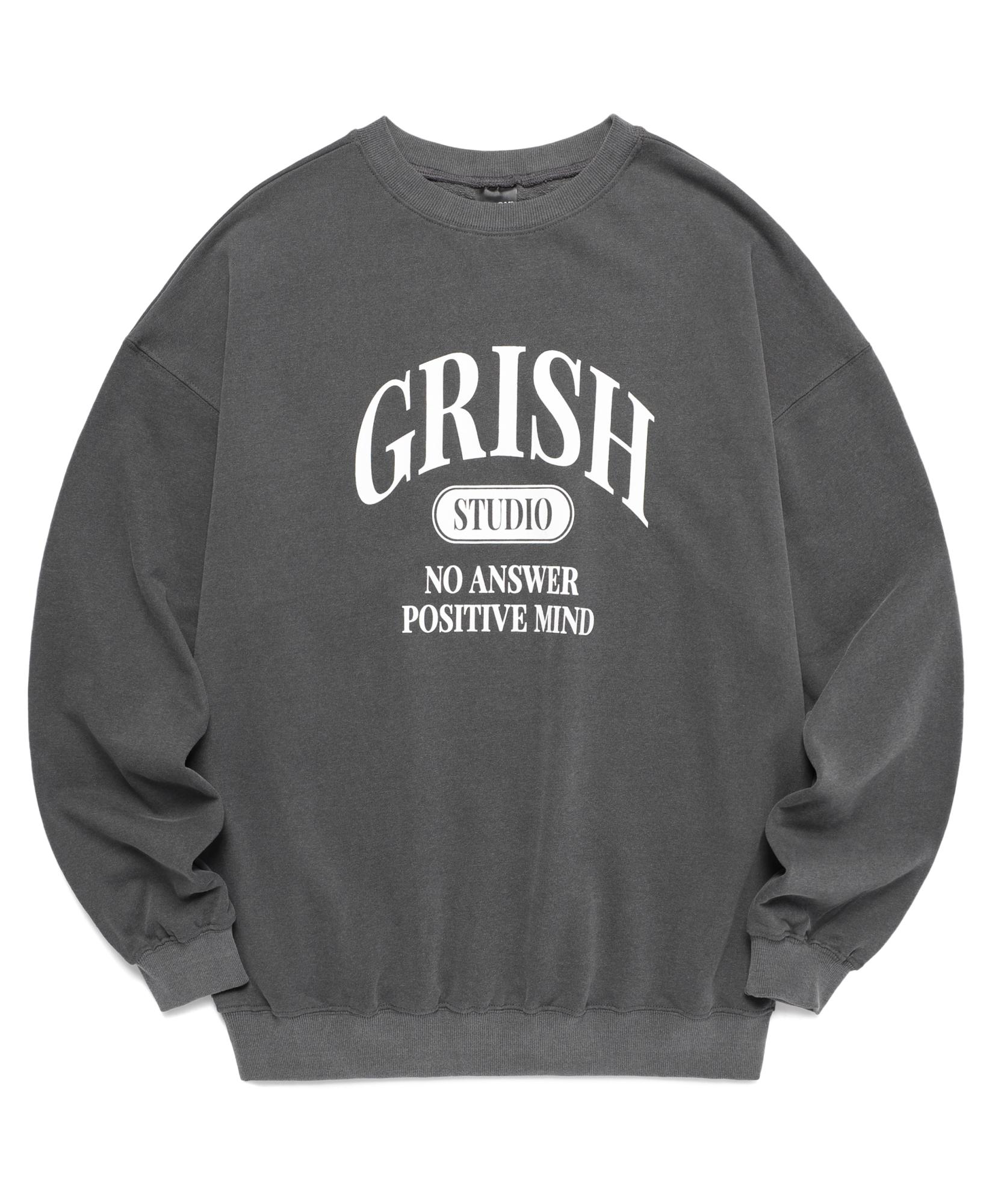 Geuliswi Serif Logo Pigment Sweatshirt Charcoal Black L