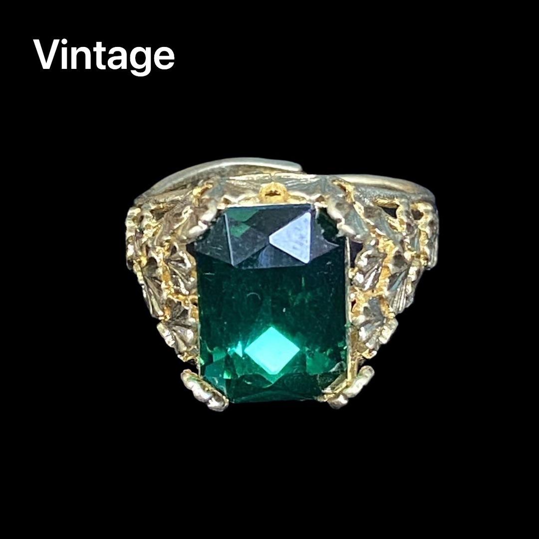 

Medieval high-end light luxury rhinestone inlay, atmospheric versatile retro live ring зелёный