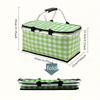 Outdoor Picnic Basket Large Capacity Foldable with Aluminum Foil and Metal Frame Essential Thermal Insulation Camping Lunch Bag