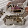 Stainless Steel Cake Tray Embossed Jewelry Storage Plate New Dessert Plate  Home Decoration