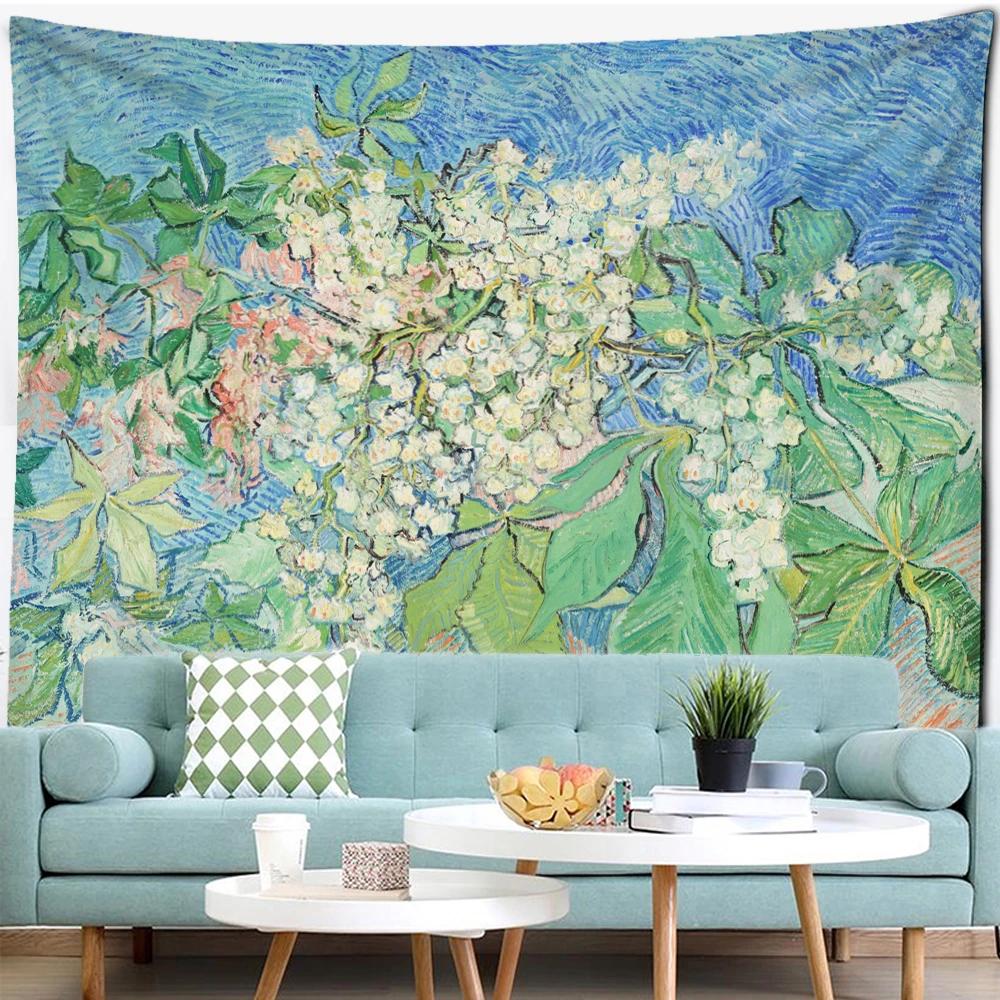 Sea Voyage Oil Painting Tapestry Wall Hanging Van Gogh Art Bedroom Living Room Home