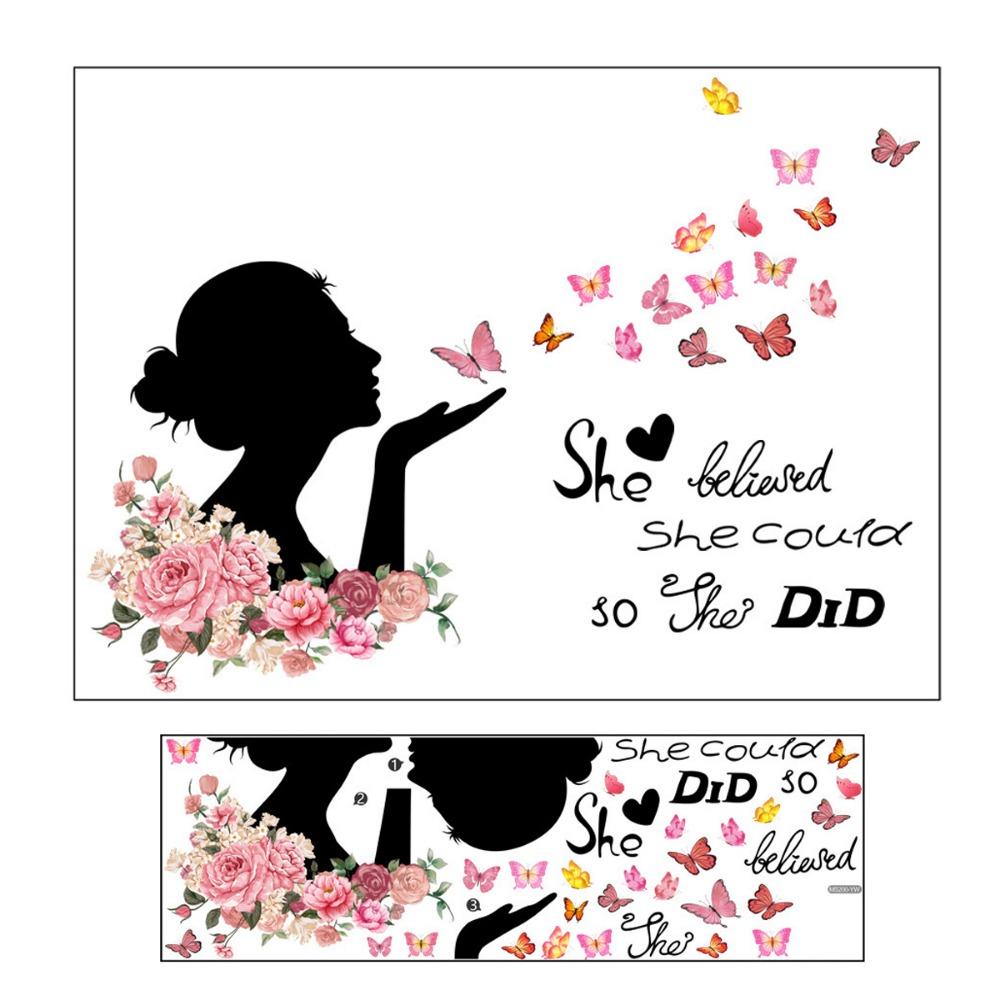 Cartoon Girl Wall Stickers Multicolor Wall Decorative Sticker Creative Wall Decal  Girl Bedroom