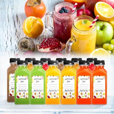 Juices Bottles Sticker Reusable Portable Juices Bottles with Labels Sticker for Hotel