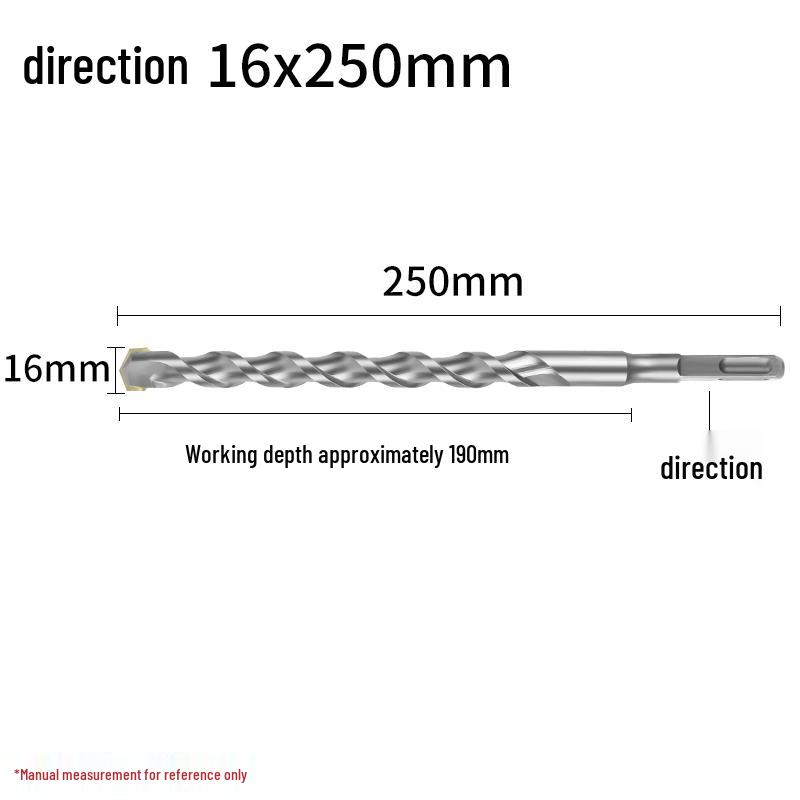 Square Shank 4-Flute Impact Drill Bit for Concrete, Round Shank 2-Flute Hole-Enlarging Drill Bit 150MM
