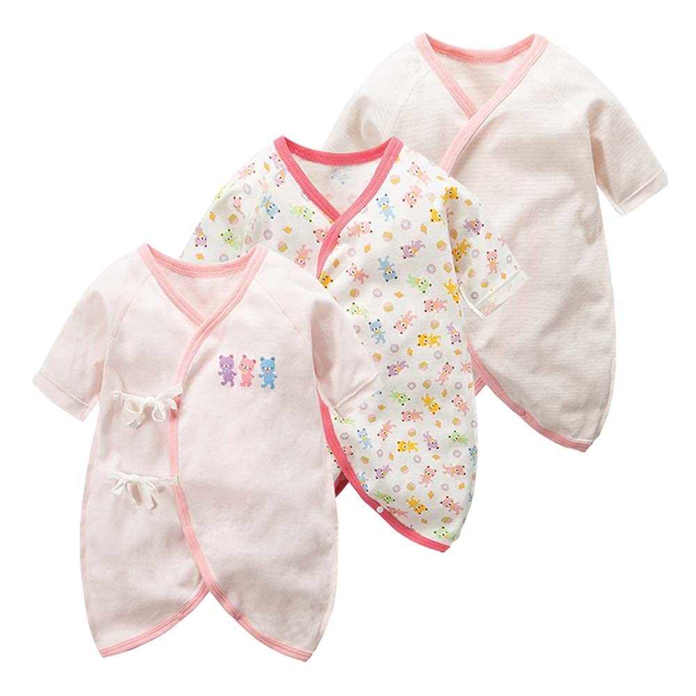 Litchii Guusii Newborn Baby Combi Short Cotton Baby Long Sleeve Underwear Cute Pink Underwear, 6-Piece Set, Undershirts, Undershirts, 100% Clothes,