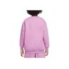 Nike Sportswear Club Fleece Comfortable Solid Color Embroidered Crew Neck Long Sleeve Magic Flamingo Youth Kids tops FD2923646