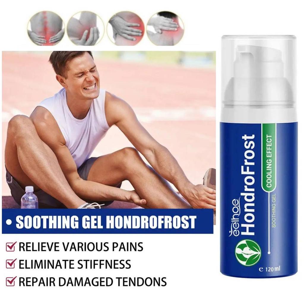 Hondrofrost Beruhigendes Gel, kühlende Schmerzlinderungswirkung, Gelenkschmerzölspray, Linderung von Knie- und Nackenschmerzen, Körpergesundheitspflege, Massagekörper, 120 ml