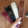 Hair Accessories Solid Color Leather Headband Non-Slip Korean Style Women Hair Hoop Headwear Coffee Wide Edge Hairband Wash Face