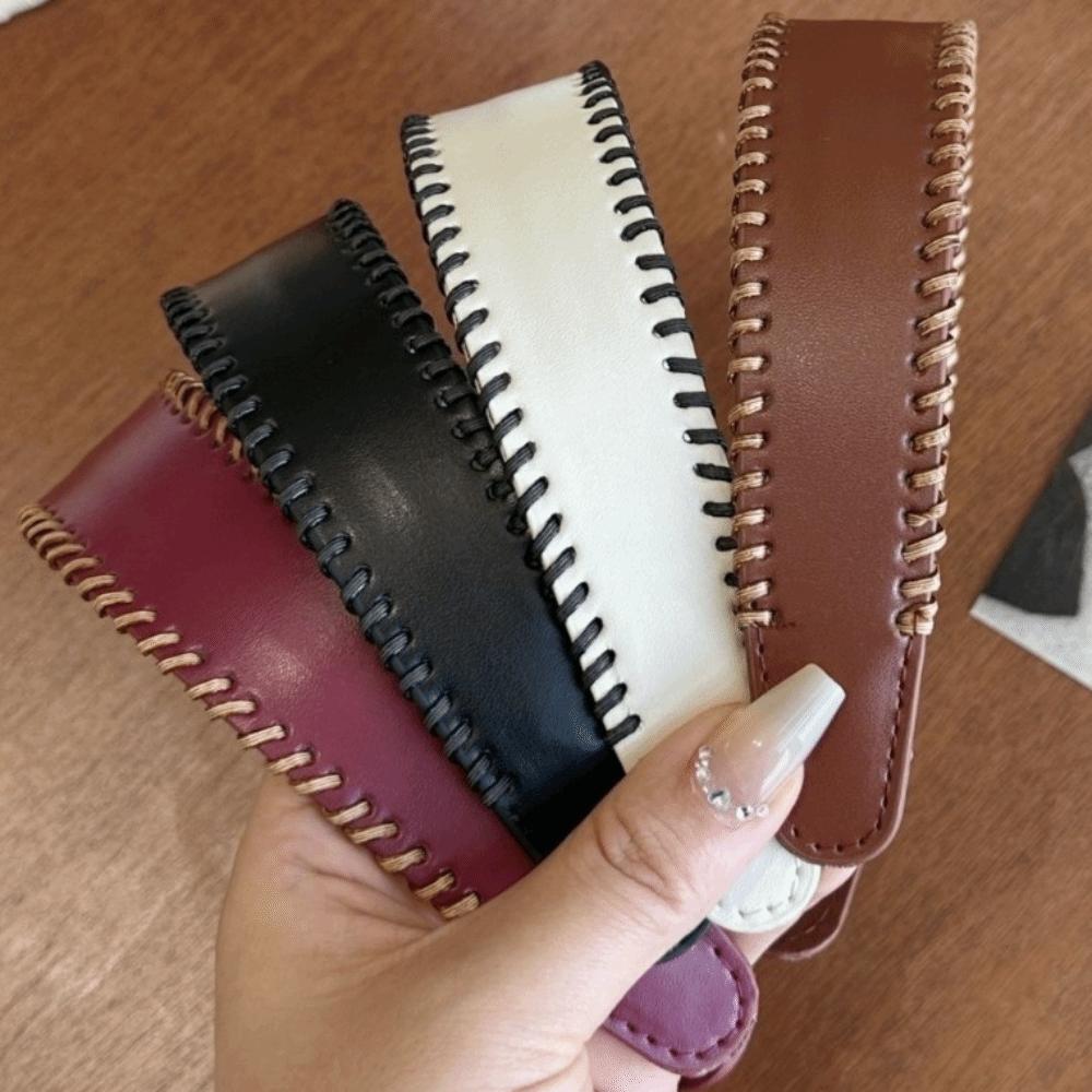 Hair Accessories Solid Color Leather Headband Non-Slip Korean Style Women Hair Hoop Headwear Coffee Wide Edge Hairband Wash Face