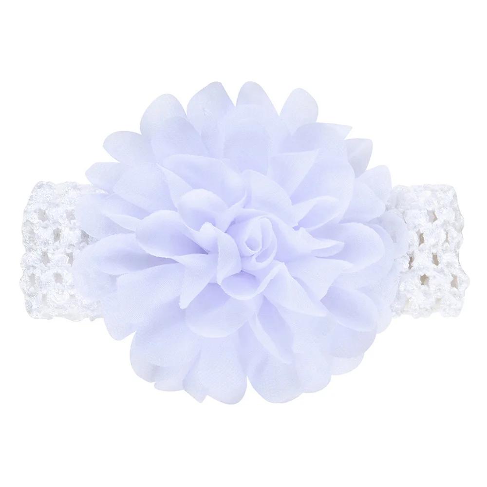 1Pieces Baby Girls Headbands Chiffon Big Flower Soft Strecth Hair Band Hair Accessories for Baby Girls Newborns Infants Toddlers