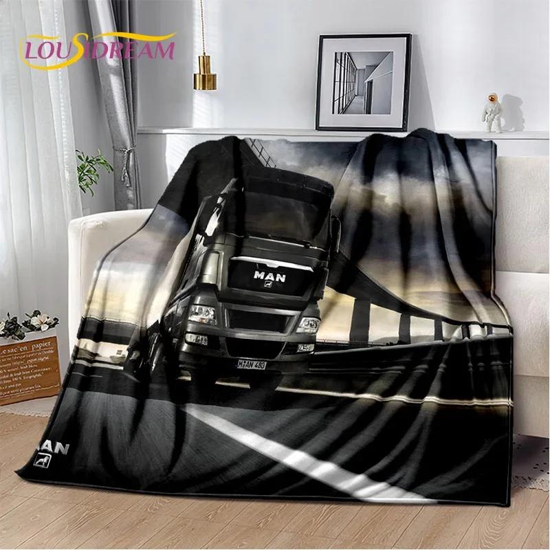 HD Man Truck Lorry 3D Printing Soft Flannel Blankets,Throw Blanket Comfortable Blanket for Picnic Beds Sofa Home Bedroom Gifts
