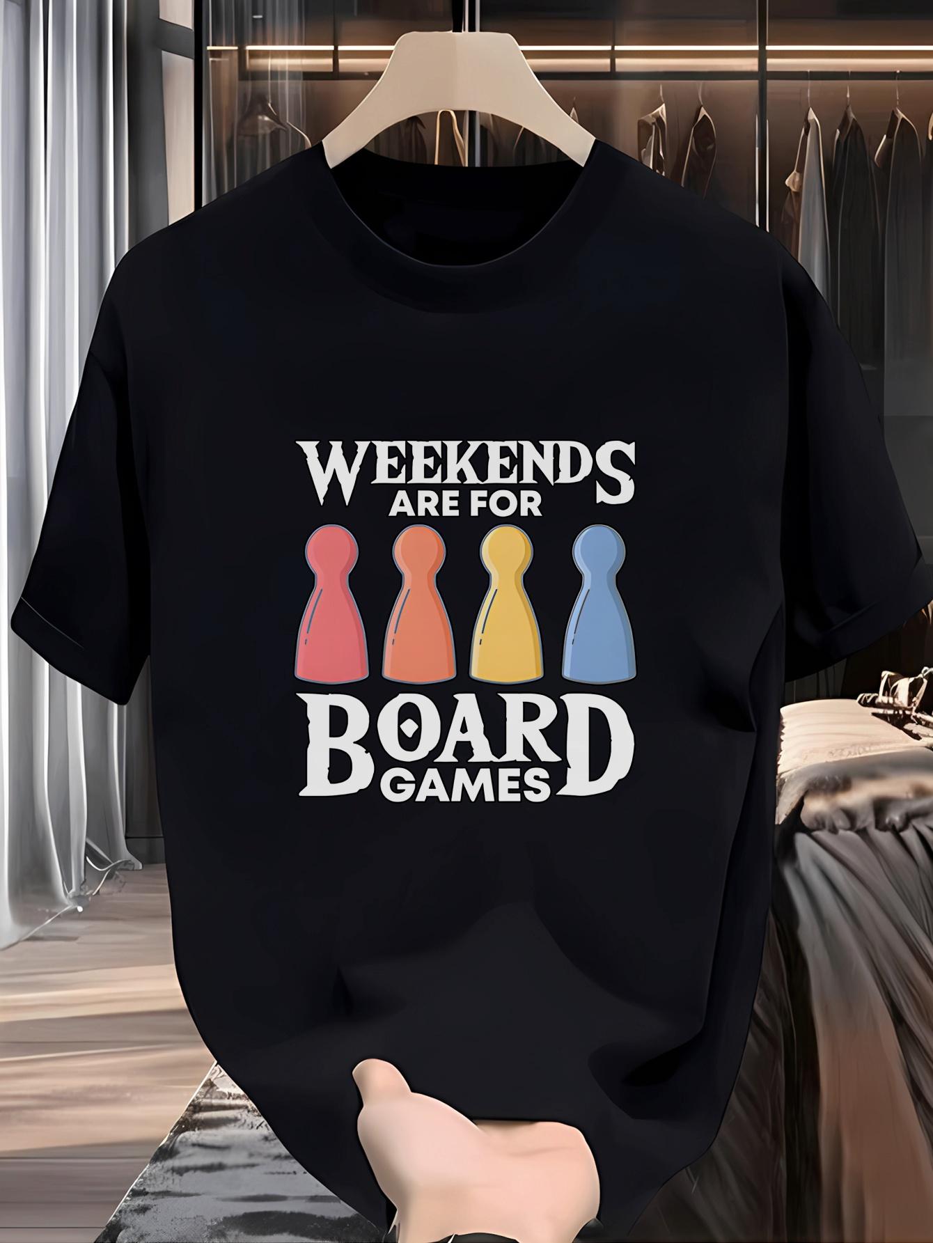 Black Weekends Are For Board Games Graphic T-shirt - Casual Crew Neck XXXXL