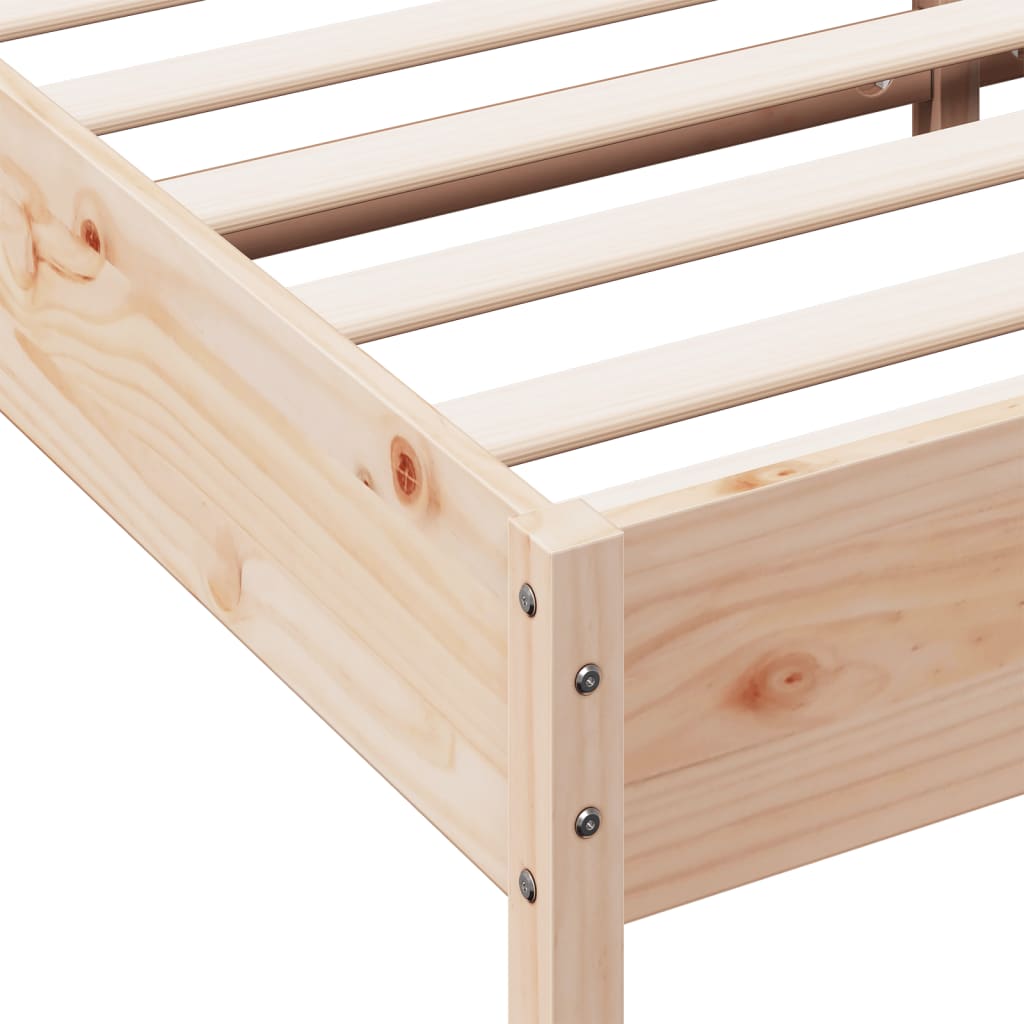 Vidaxl Bed Frame Without Mattress, 200X200 Cm, Solid Pine Wood