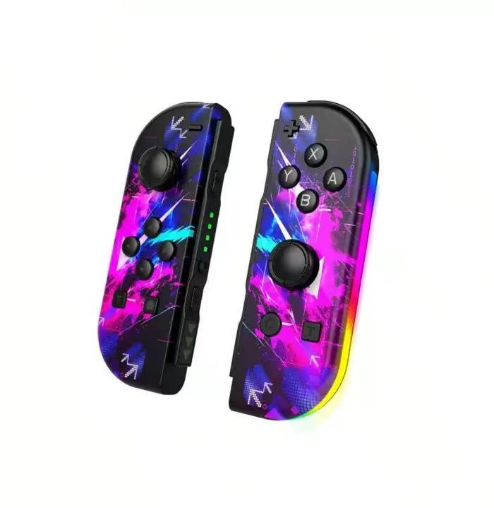 Joycon-style RGB Wireless Bluetooth Game Controller with Switchable Left and Right Small Handles for NS.
