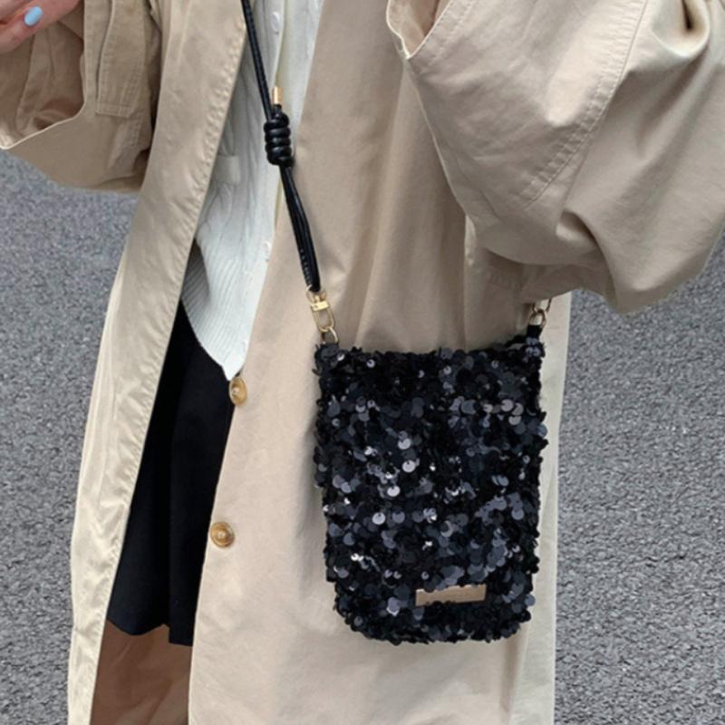 Mini Sequins Shoulder Bags for Women 2026 Designer New Evening Party Bling Bling Crossbody Bag Handbags and Purses New Trendy