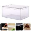 POPETPOP Reptile Case, Transparent Reptile Cage, Breeding Container for Small Animals, Turtles, and Amphibians, 25x15x15cm