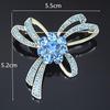 Elegant Austrian Crystal Bow Tie Brooch: Simple Alloy Lapel Pin & Scarf Buckle Accessory.