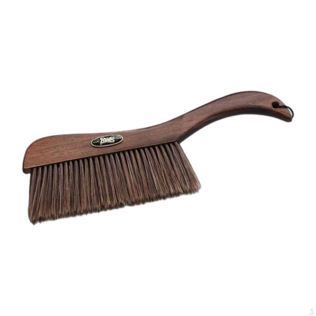 Coffee Bar Cleaning Brush Wooden Espresso Machine with Hanging Loop Curved for Baristas,