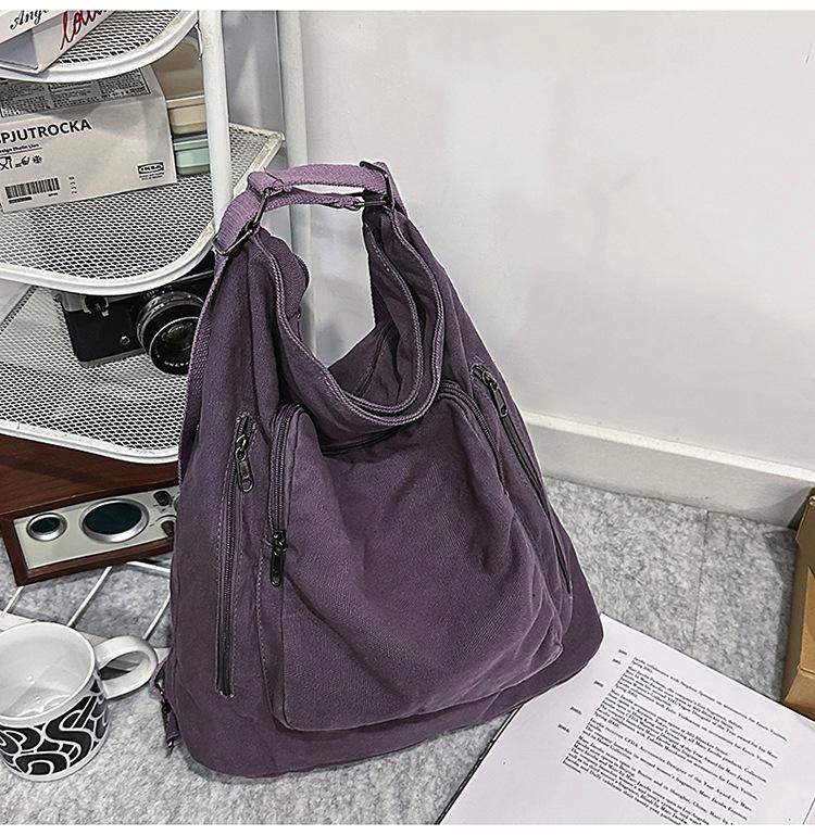 Универсальная женская ретро сумка через плечо и рюкзак 2025 года - Прочная вместительная нишевый дизайн для ежедневных поездок 351339 фиолетовый 2230₽