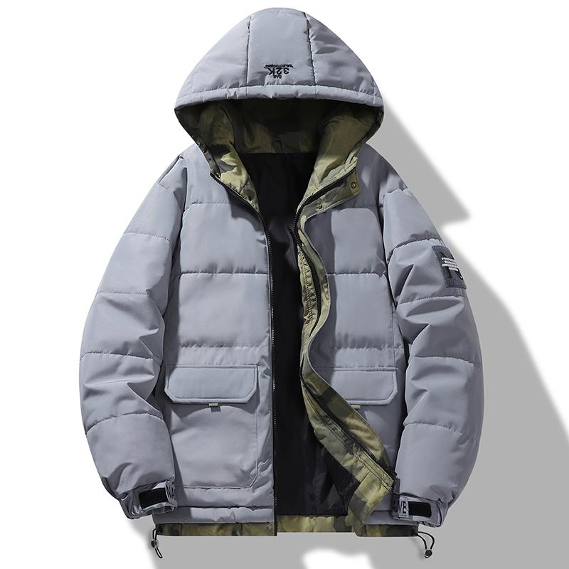 Men New Thick Warm Parkas Jackets Winter Casual Men'S Outwear Coats Solid Hooded Puffer Jacket Male Windbreak Padded Jacket