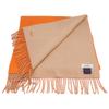 Hermes Embroidered Logo, Cashmere, Fringe Scarf Orange / beigeUsed
