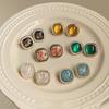 Real 925 Silver Vintage Shattered Seashell Stud Earrings For Women Trendy Small Niche Gold Accessories
