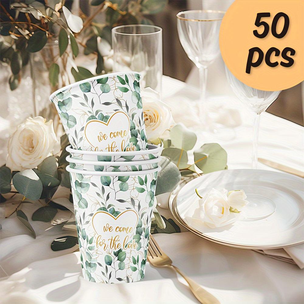 

50 шт. Свадебные одноразовые бумажные стаканчики, 9 унций/250 мл Эко-стаканчики, Одноразовые стаканчики для питья, Настольные стаканчики, Украшения для свадебной вечеринки 250ml армия зеленый