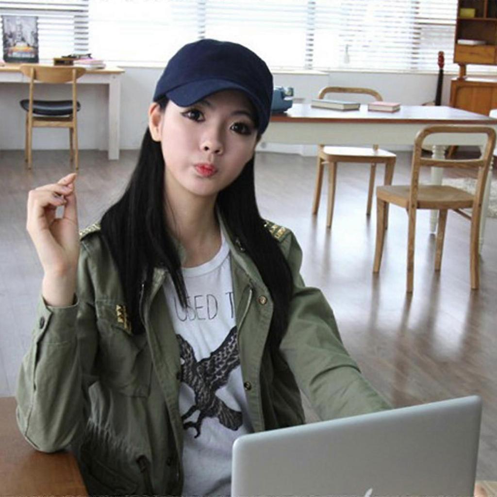 Long Brimmed Cotton Hat for Women Men Adjustable Solid Color CricketHat Summer Sun Cap Female Breathable Camping Hats Brown