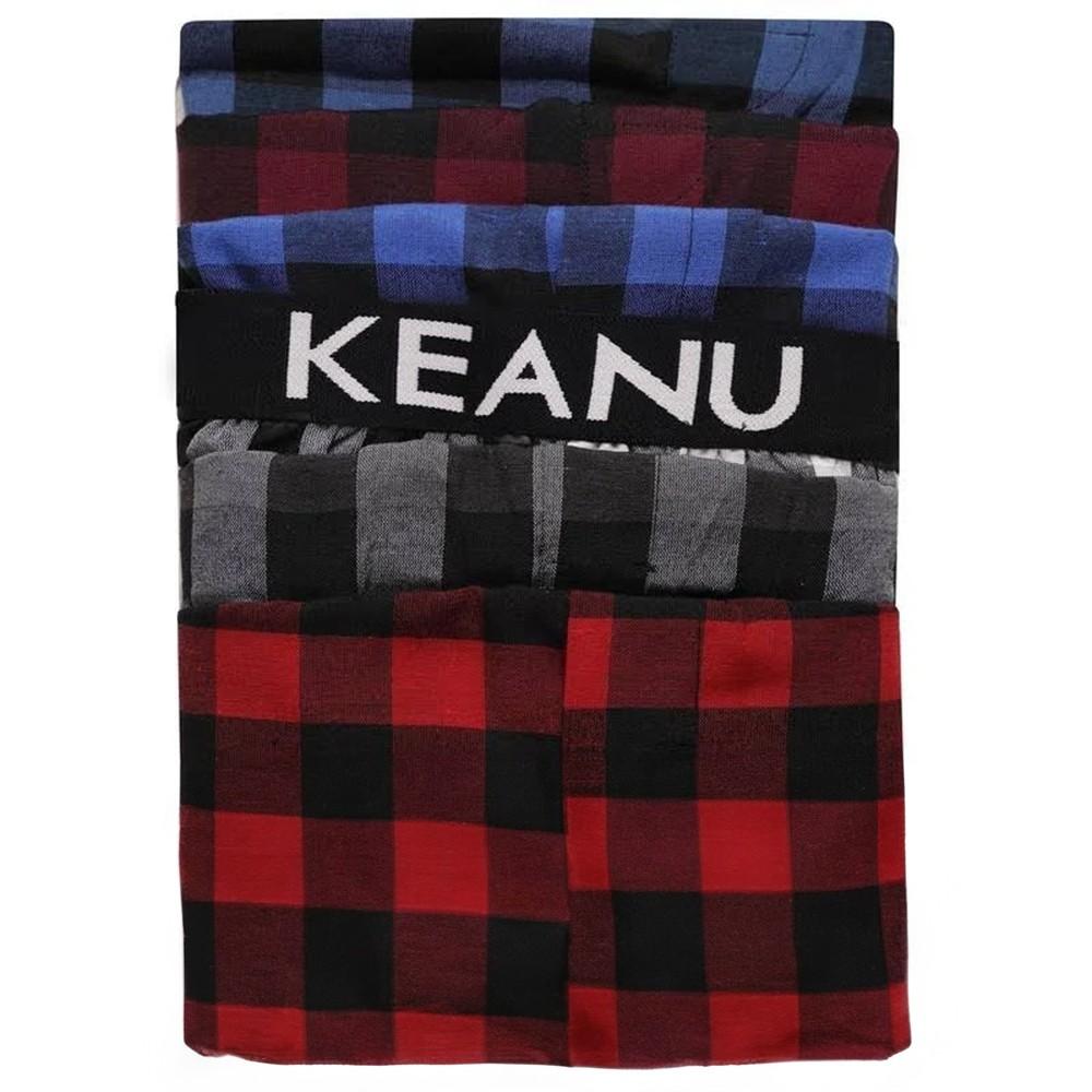 Keanu Mens Checked Cotton Blend Boxer Shorts (Pack Of 6)