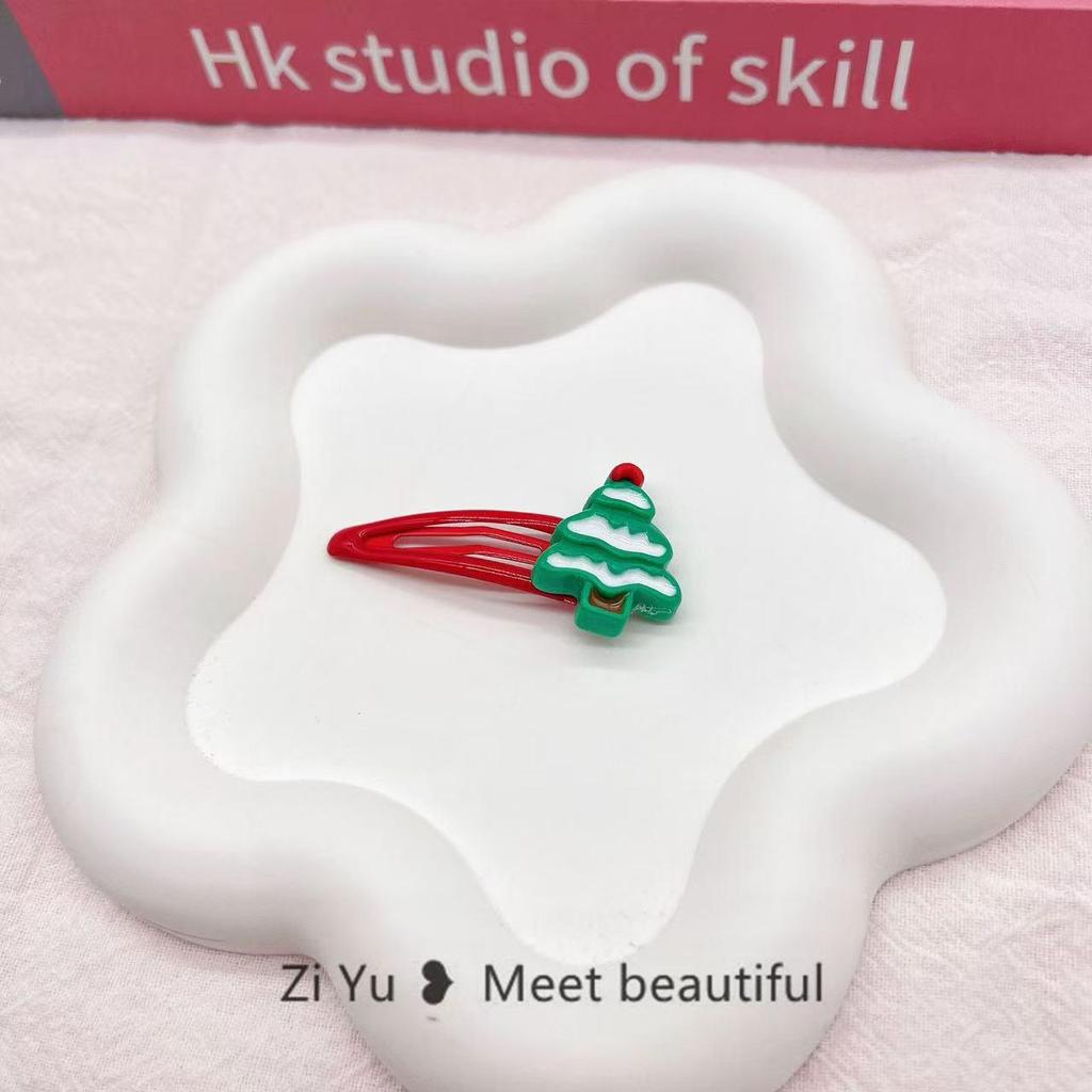 Festliche Weihnachtsmann- & Schneemann-Rote BB-Haarspange für Neujahr und Weihnachten.