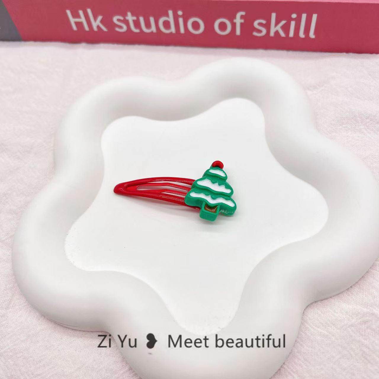 

Красная новогодняя елка и заколка для волос Санта для младенцев и женщин