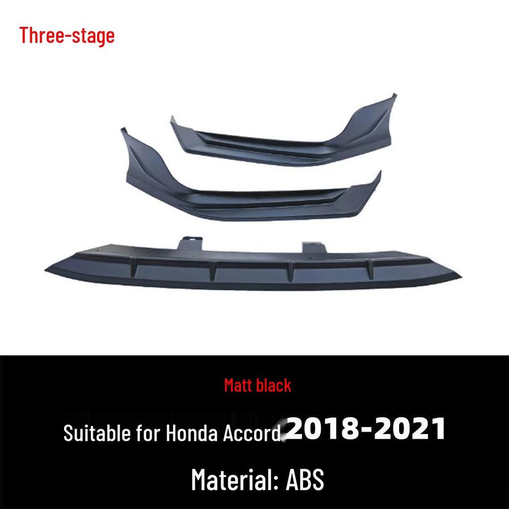 Compatible with 2018-2021 Tenth Gen Accord: Front Lip Modified Bumper 3-Piece Body Kit.