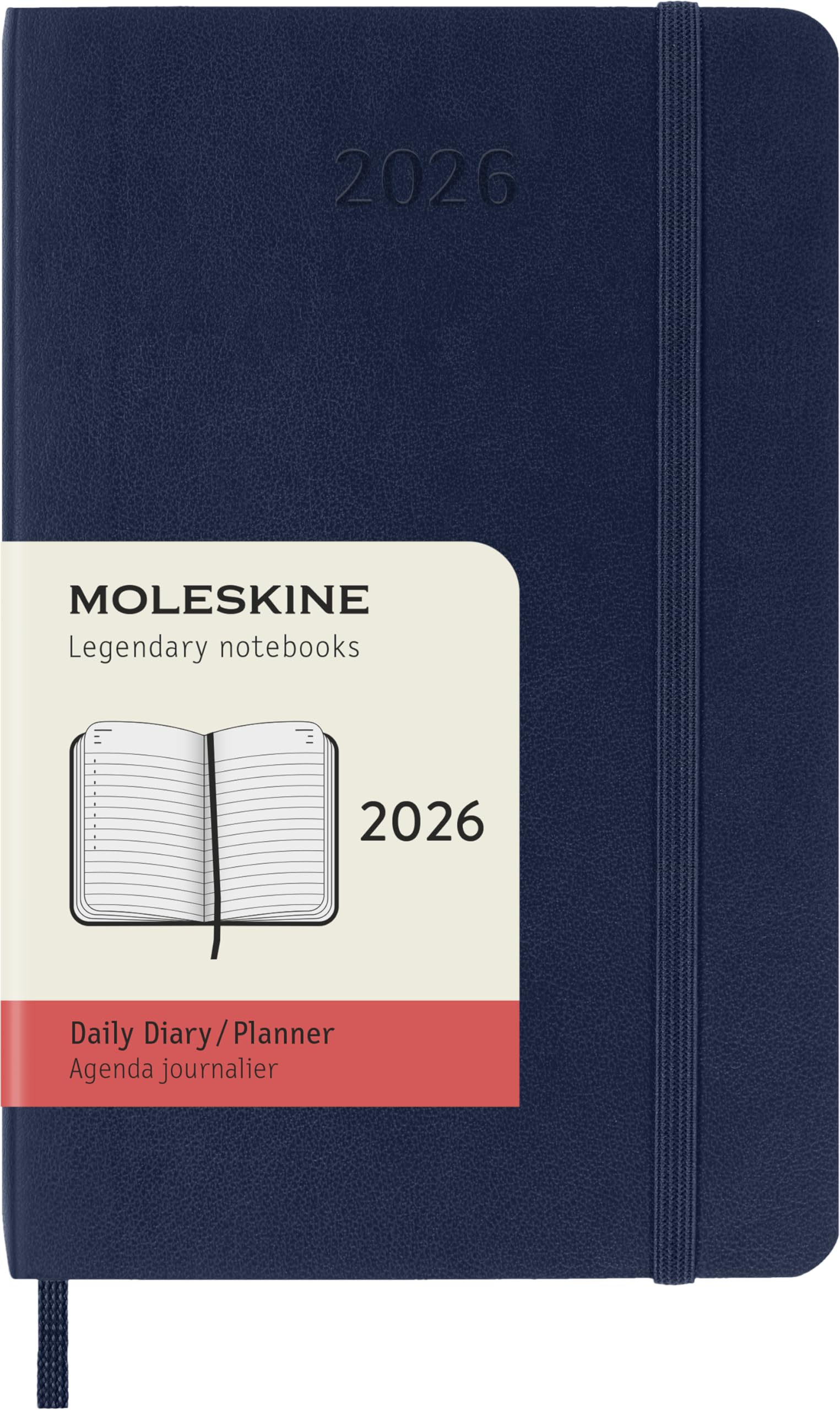 

Moleskine 2026 January Daily Pocket Size x Soft Sapphire DSB2012DC2Y26 Planner, Start, 12-Month Diary, (9cm 14cm), Cover, Blue,