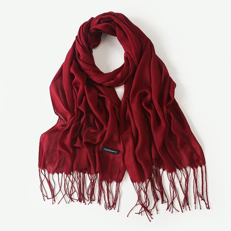 

Annual meeting imitation cashmere scarf for women 100g thin solid color gift scarf for men and women autumn and winter warm shaw One Size