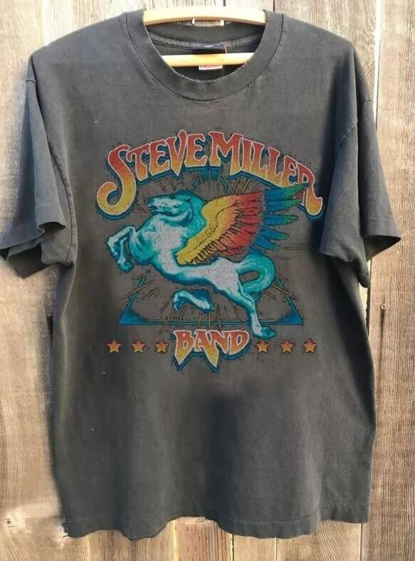 

Steve Miller Rock Band Short Sleeve Charcoal Color Shirt Men Women S5XL Unisex T-Shirt S