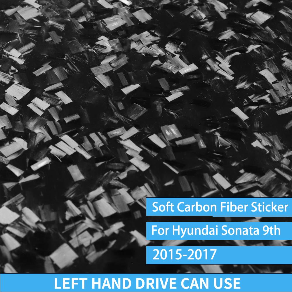 For Hyundai Sonata 9 2015 2016 2017 Glove Box Handle Real Carbon Fiber Sticker Car Interior Accessories