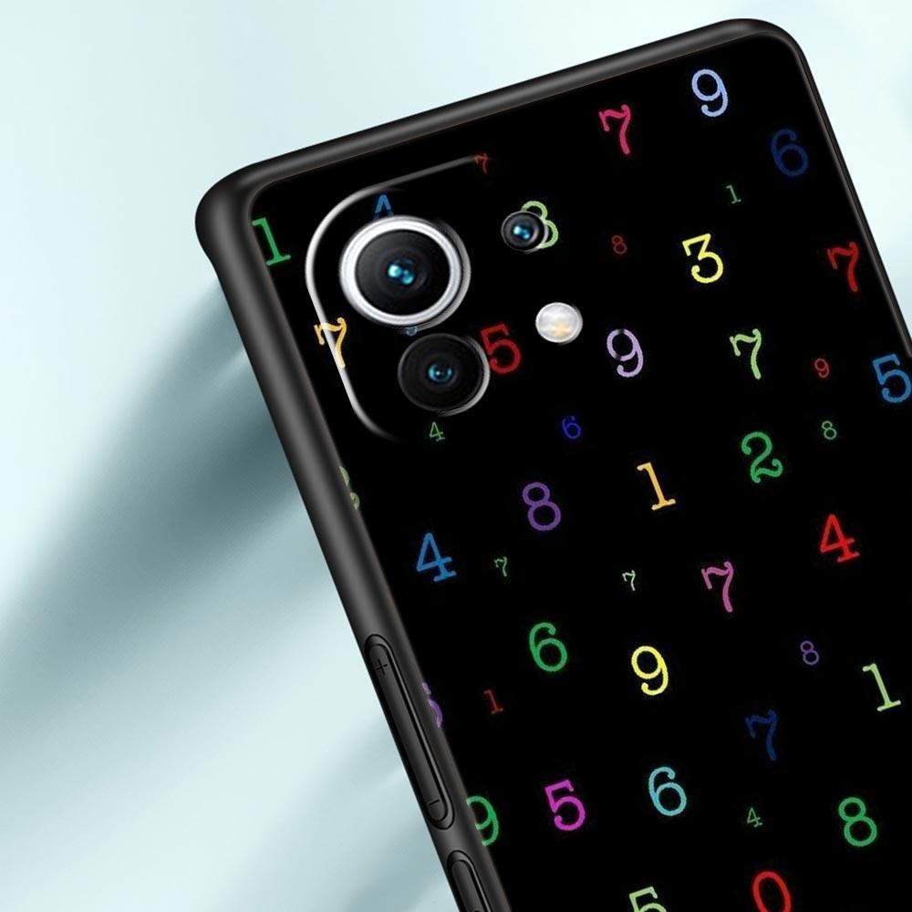 Number Pattern Phone Case Cover for Xiaomi Mi 17 Pro Max 15 14 13 12 11 Ultra 15T 14T 13T 12T 11T Pro Lite Soft TPU Shell Capas