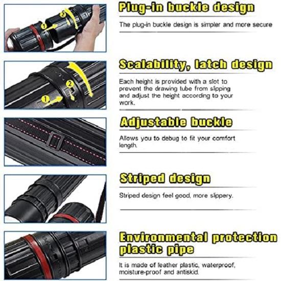Telescoping Poster Tube - Expandable Document Carrier For Blueprints & Art, 13.76 Inch Orange Tube