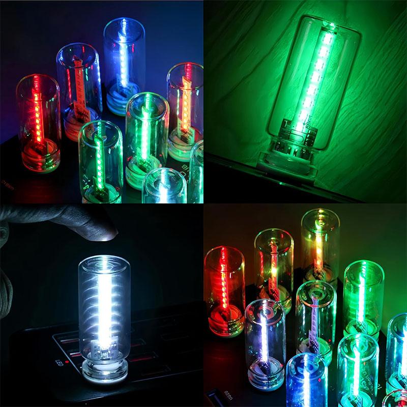 USB Touch Control LED Atmosphere Lamp Dimmable 10 Colors Lighting Mini Ambient Night Light for Party Holiday Bedroom Car Decor