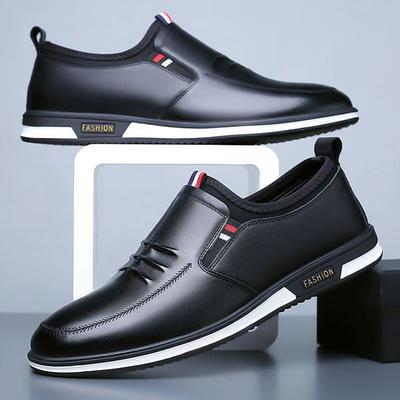 Neue Lederschuhe Business Casual Trendschuhe Vier Jahreszeiten Mode Ein-Pedal-Slipper