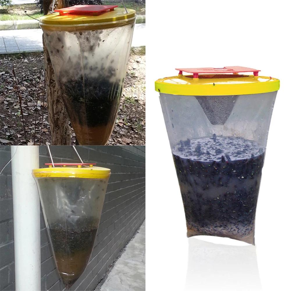 1-5 pezzi Raccogli mosche da appendere Uccidi mosche Controllo parassiti Trappola per mosche riutilizzabile Sacchetto esca per mosche Non tossico con esca per Raccogli mosche da appendere in giardino