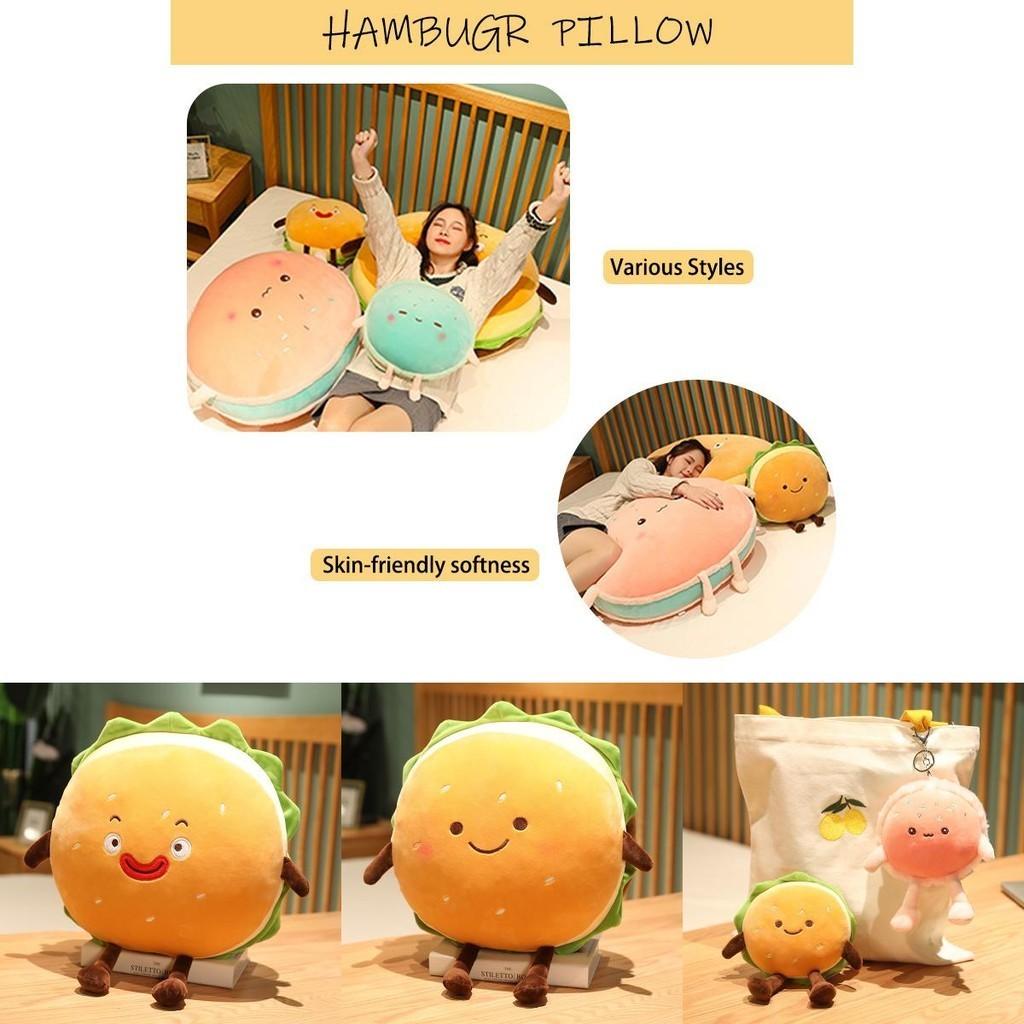 Hamburger Plush Toy With Pp Cotton Soft Filling For Kids Gift And Cozy Hand Warmer