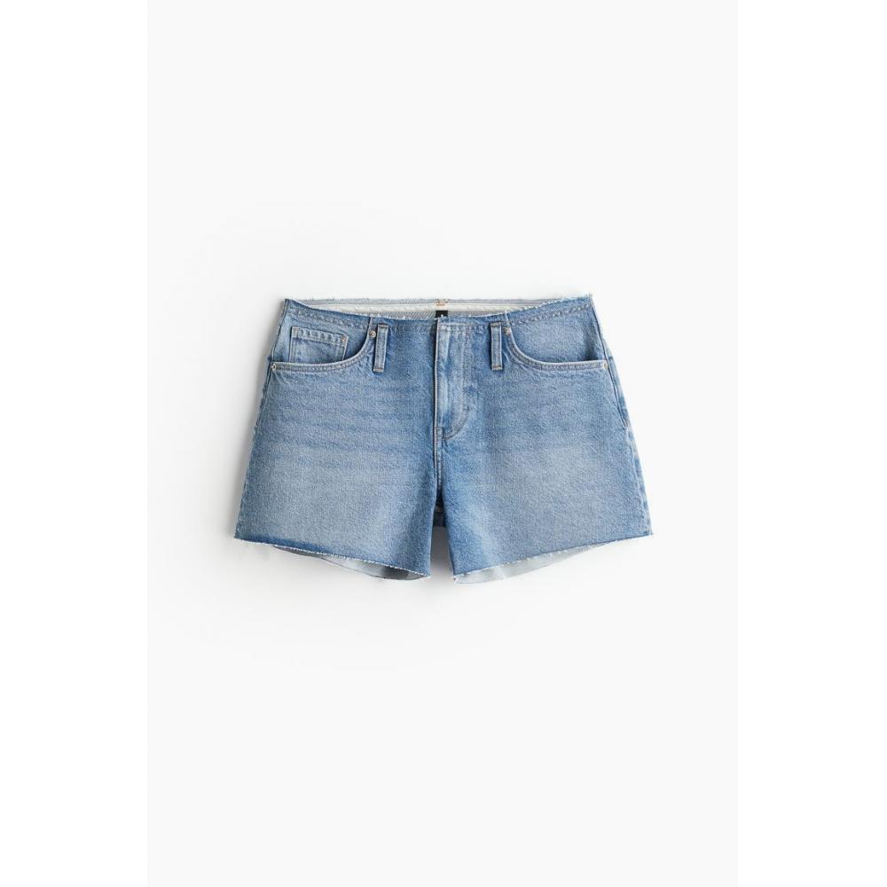 

H M Regular Denim Shorts Light Denim Blue