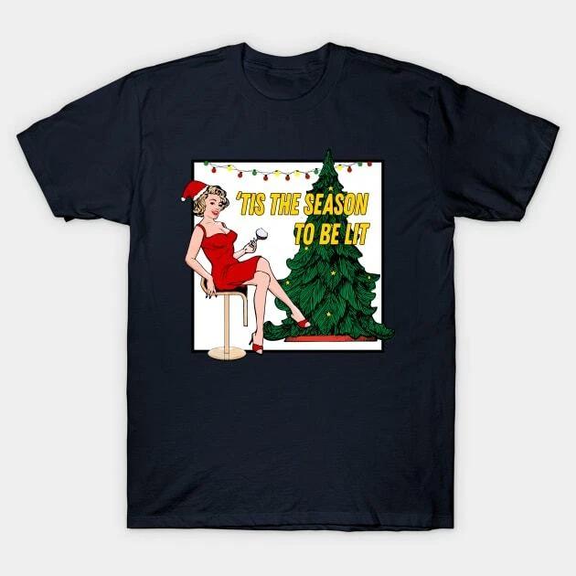Retro Christmas -  Tis The Season To Be Lit Made in Australia T-Shirt 4XL