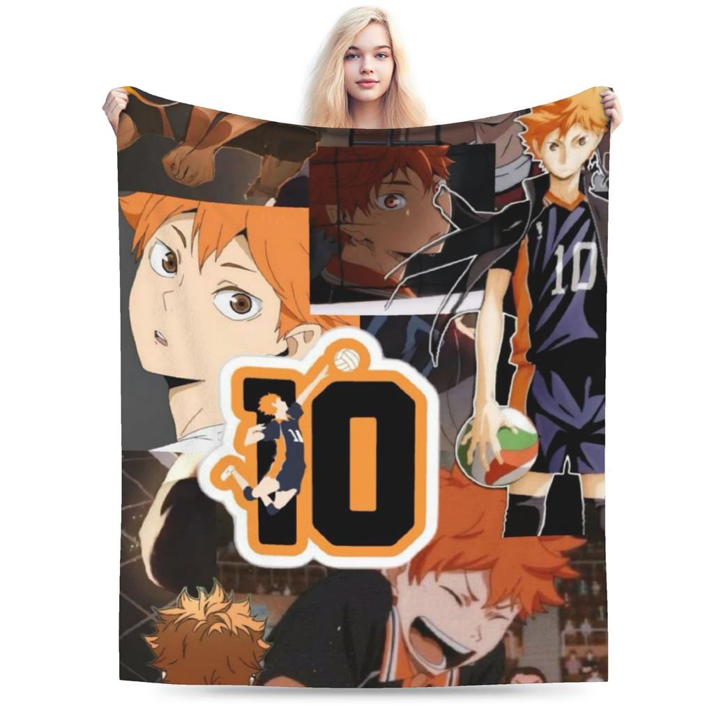 Haikuu Japan Manga Merch Blanket Ultra-Soft Flannel Throw Blanket Cozy Bedding Throws