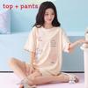 Cotton Womens Summer Sleepwear Set With Short Sleeve Top And Shorts For Lounge Comfort