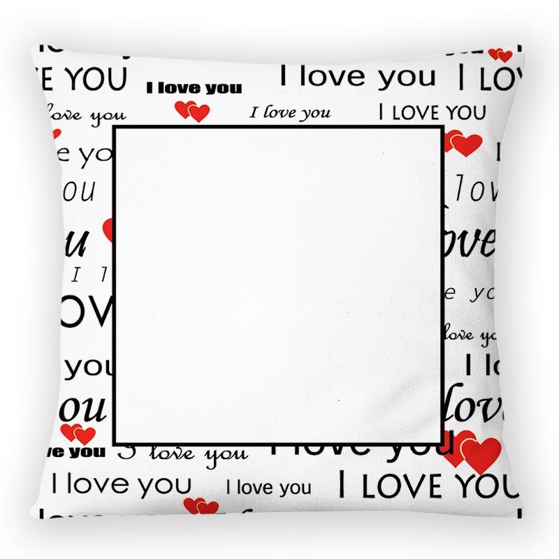 Custom Photo Pillow Case Diy I Love You Print Peach Skin Cushion Cover Valentine Gift For Couple Bedroom Sofa Decor 45X45