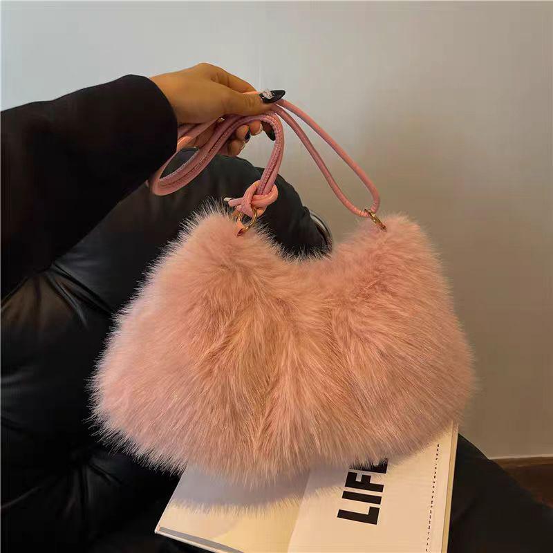 Women's Autumn & Winter Fashion Handbag: Versatile Korean-Style, Large Capacity, Furry Shoulder Tote