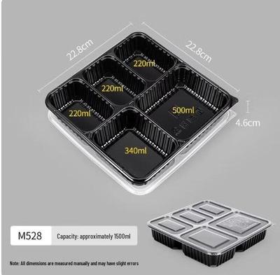 Boîtes repas jetables ZLIII à 5 compartiments 1500 ml