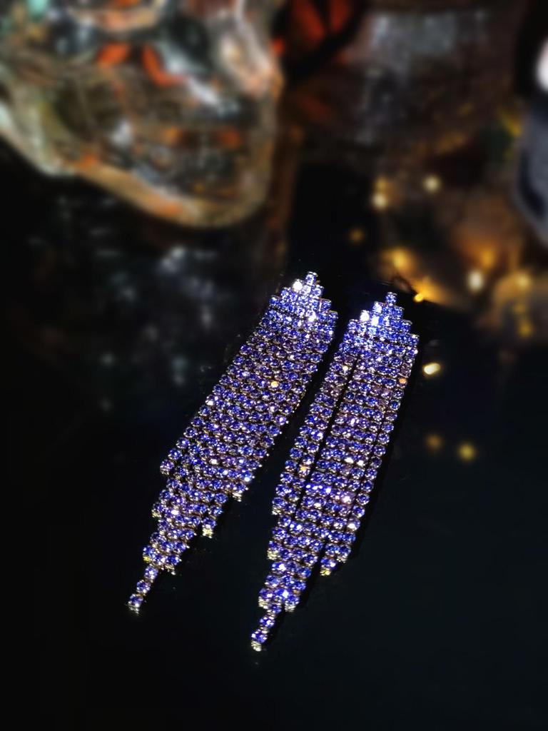 Elegant Rhinestone Tassel Earrings for Women